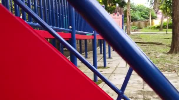 Park Playground Staircase Jungle Gym — Stock video