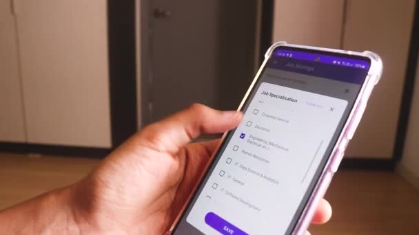 Someone Using Job App Looking Jobs — Video