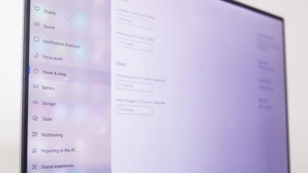 Checking Different Computer Settings Laptop Power Options — Stockvideo