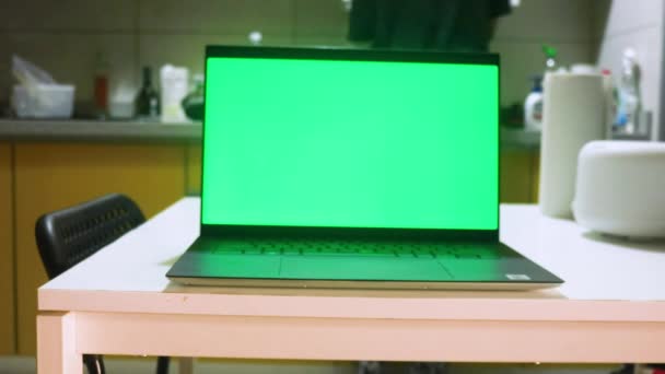 Laptop Com Uma Tela Verde Nele — Vídeo de Stock