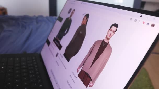 网上购买男装专区的服装 心血管疾病 — 图库视频影像