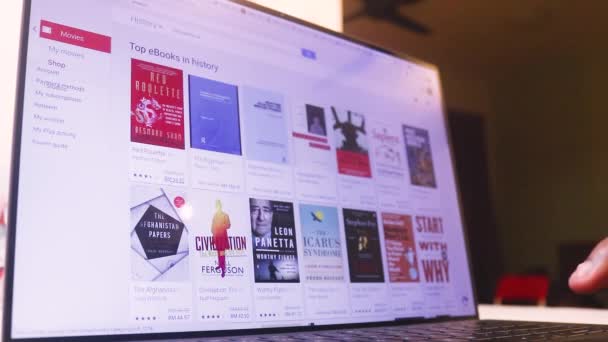 Surfen Google Playstore Books Section — Stockvideo