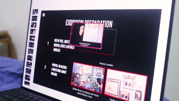 Использование Приложения Презентаций Ноутбуке Перемещение Изображений — стоковое видео