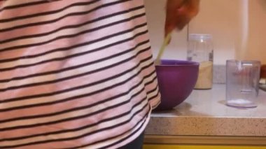 Pancake Mix Getting Mixed By Ethnic Woman 