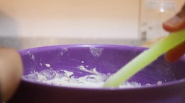 Pancake Mix Getting Mixed By Ethnic Woman 