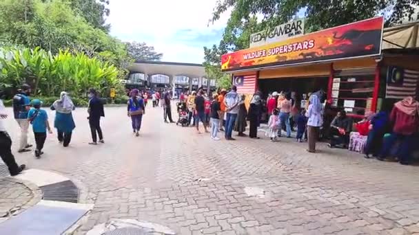 Malaysian Families Crowded National Zoo — Stock Video