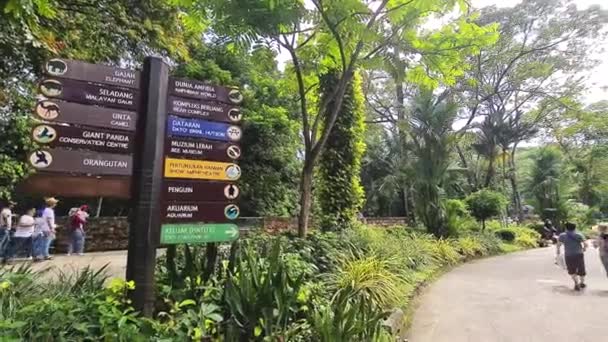 Signboards Malaysian Zoo Families — Stock Video