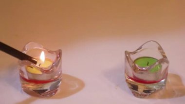  Table Getting Decorated With Mini Candles