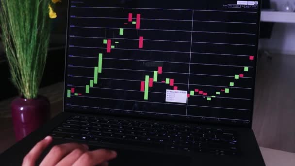 African Woman Checking Binance Stock Chart Her Living Room — Wideo stockowe
