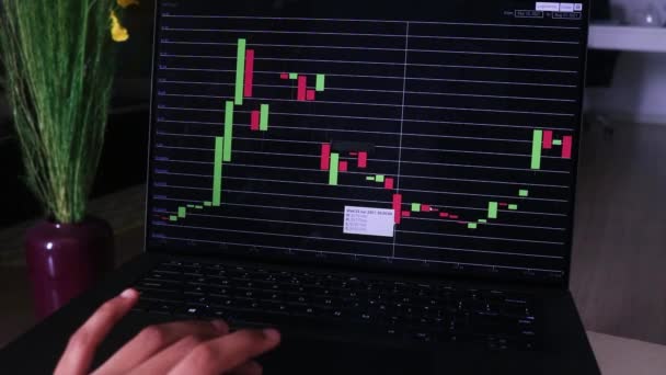 African Woman Checking Xrp Stock Chart Her Living Room — Stok video
