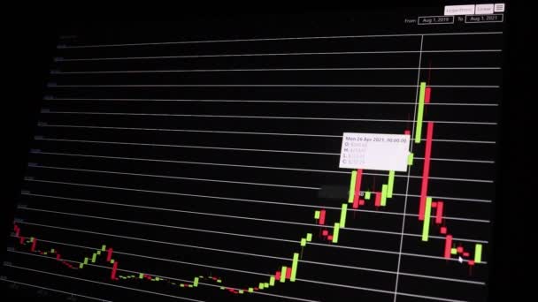 Closeup Litecoin Stock Chart Two Years Time — Vídeo de stock