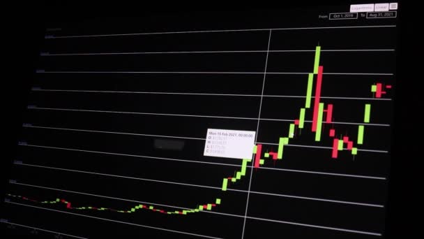 Closeup Ethereum Stock Chart Two Year Time — Stock Video