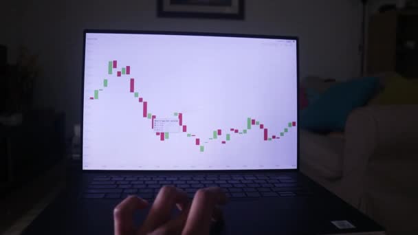 Day Mode Solana Stock Chart Displayed Laptop — Wideo stockowe