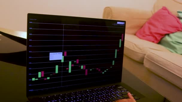 Five Month Timeline Cardano Stock Chart Laptop — 图库视频影像