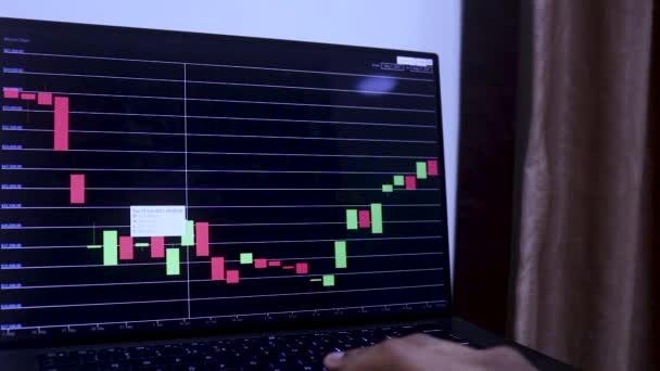 Four Month Timeline Bitcoin Stock Chart Laptop — Stok video