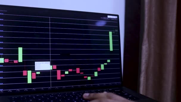 Four Month Timeline Solana Stock Chart Laptop — Wideo stockowe