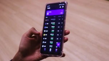 Woman Looking At Bitcoin's Two-year Stock Chart On Phone