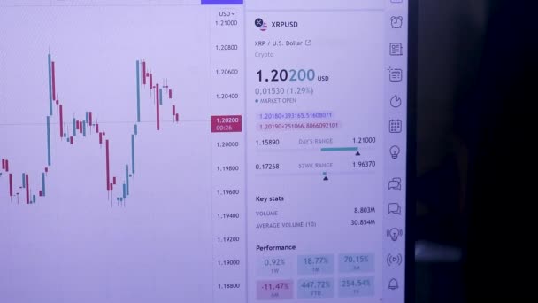 Real Time Xrp Stock Chart Day Mode Laptop — Stok video