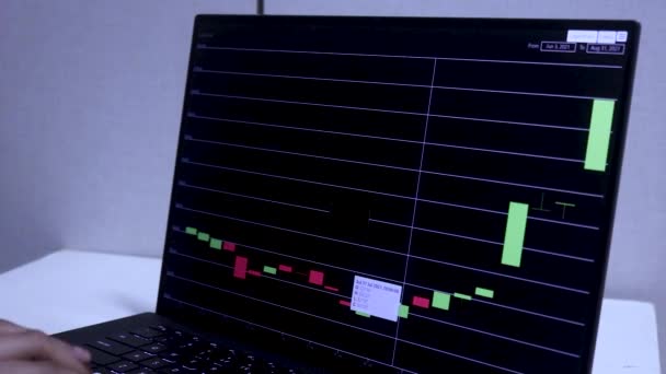 Three Month Timeline Solana Stock Chart Laptop — Stock Video
