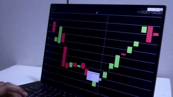 Three Month Timeline Polkadot Stock Chart Laptop — Wideo stockowe