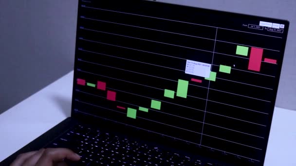 Two Months Timeline Polkadot Stock Chart Laptop — Stock Video
