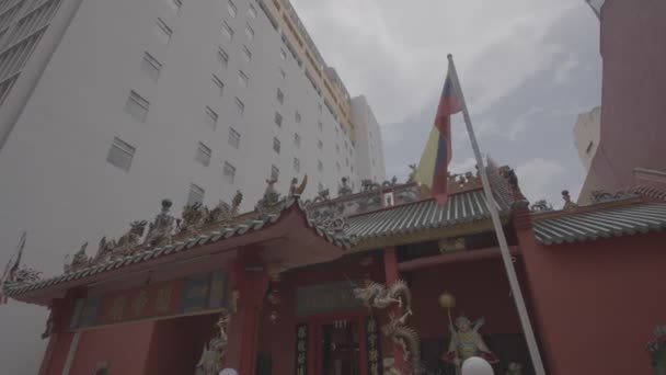 Kinesiska Templets Entréområde Nära Street — Stockvideo