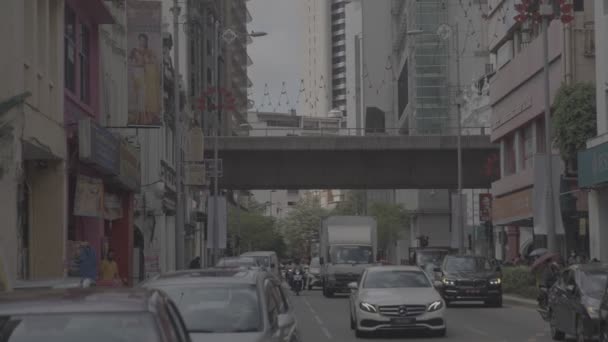 Ulice Kuala Lumpur Auty Blíží Lidé Chodí — Stock video