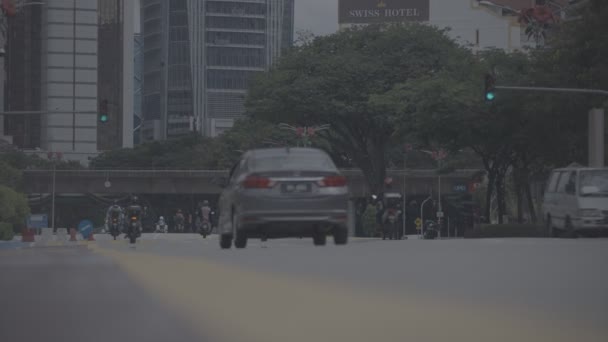 Cars Bikes Going Street Kuala Lumpur — Stock Video