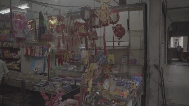 Chinesische Dekorationen Einem Geschäft China Town — Stockvideo