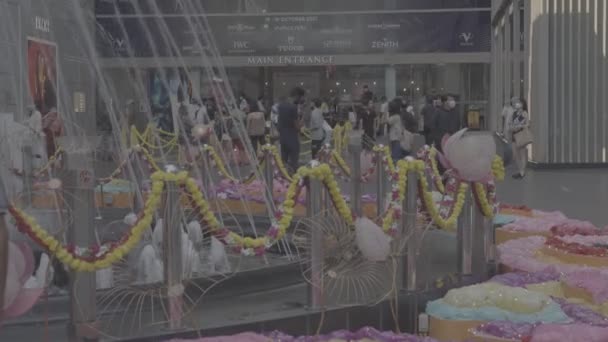 Diwali Designs Mall Fountains — Stock Video