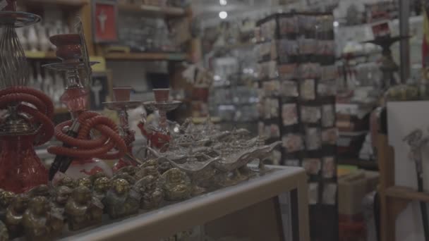 Ampullü Arap Antika Mağazasının Girişi Yakın Plan — Stok video