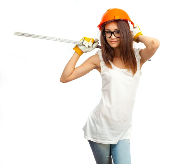 Girl architect — Stock Photo, Image