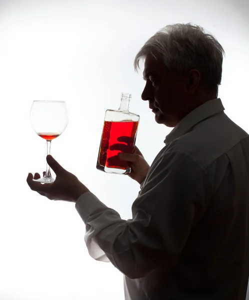 Man with wine Stock Image