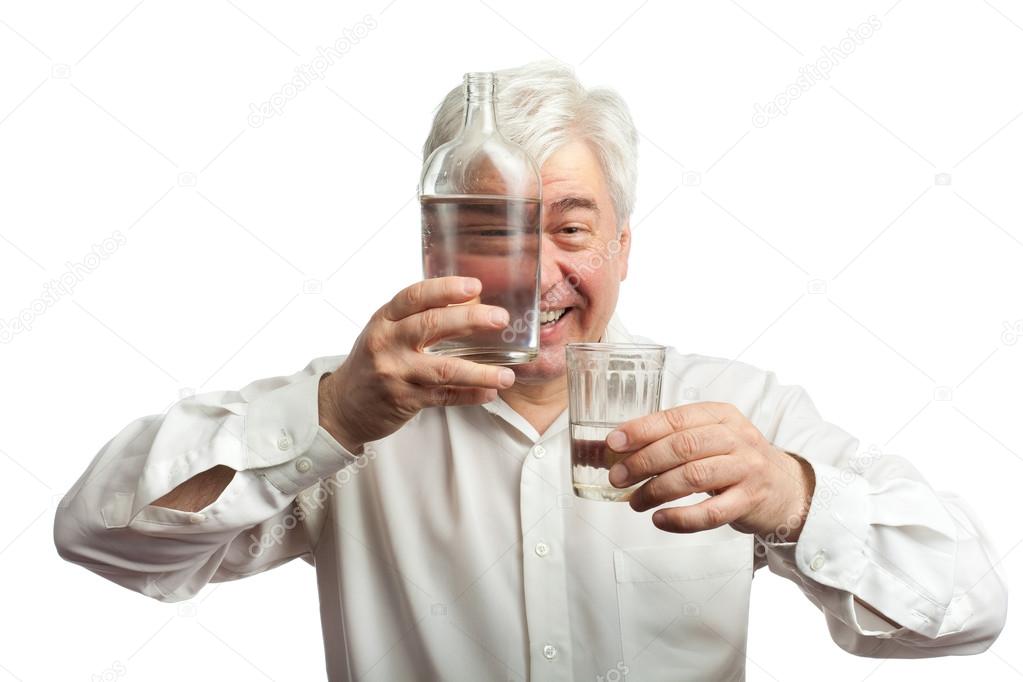 Man with vodka