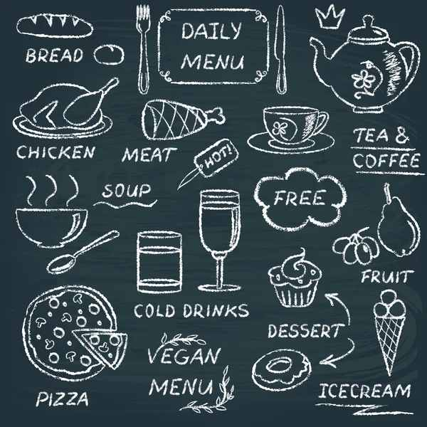 Chalkboard menu elements set 3 — Stock Illustration Chalkboard menu elements set 3 Vector Graphics
