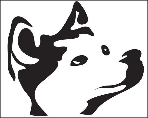 Geïsoleerde hond hoofd - vectorillustratie — Stockvector