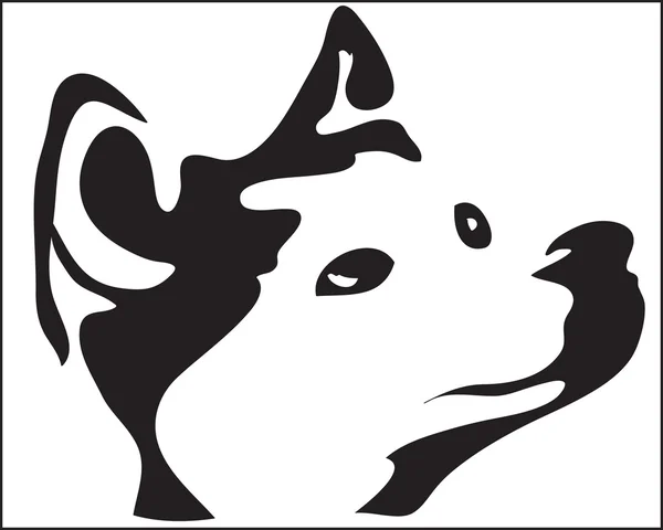 izole dog head - vektör çizim
