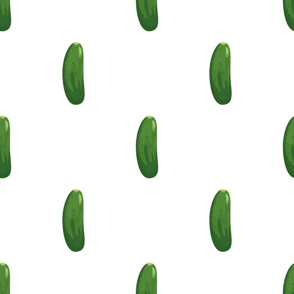 Seamless Vector Background Direct Rows Cartoon Green Cucumbers Seamless Pattern — Stock Vector