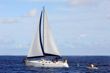 sailing boat cruising clipart