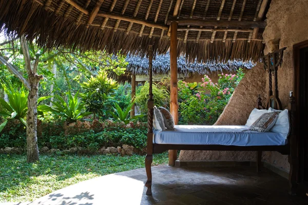 Bed in a patio — Stock Photo, Image