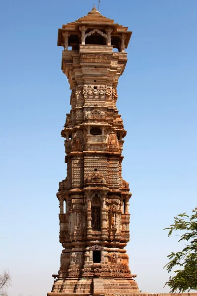 Ruhmesturm im Inneren des Chittorgarh Fort Aera im Bundesstaat Rajasthan in Indien — Stockfoto