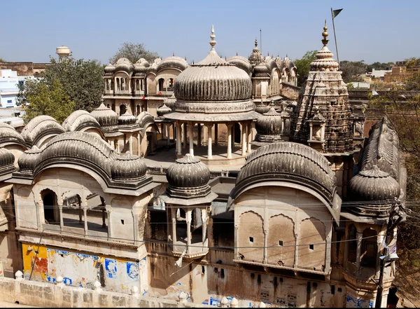 Dak van oude haveli van rajasthan nawalgarh stadstaat in indi — Stockfoto