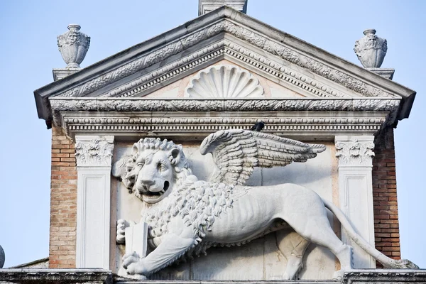 Statua saint znaku Lwa pazzia San marco Świętego Marka miejsce w pięknej Wenecji we Włoszech — Zdjęcie stockowe