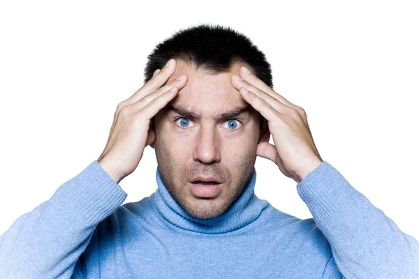 Man portrait headache migraine — Stock Photo, Image