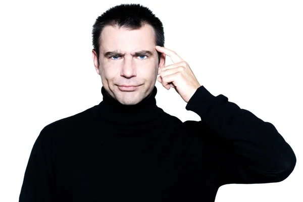 Man expressing sullen stupidity — Stock Photo, Image