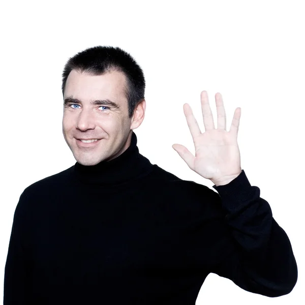 Man saluting greting high-five — Stock Photo, Image