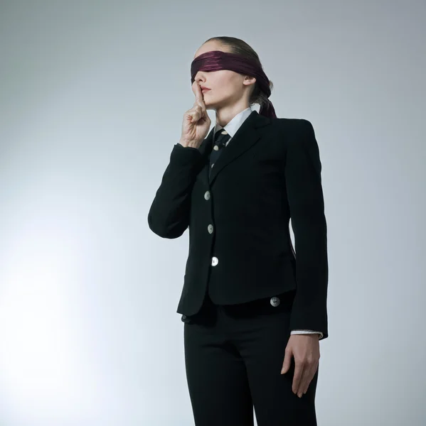 Blindfold woman — Stock Photo, Image