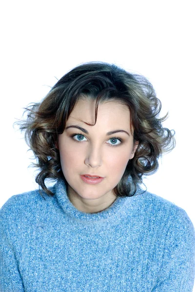 Studio shot portraits of a young and cute smiling woman — Stock Photo, Image