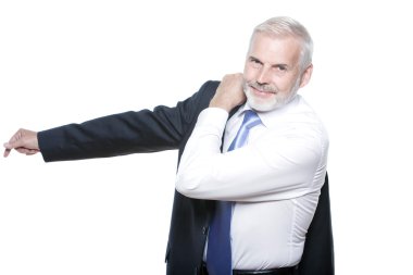 pansuman yukarıya kıdemli işadamı portresi