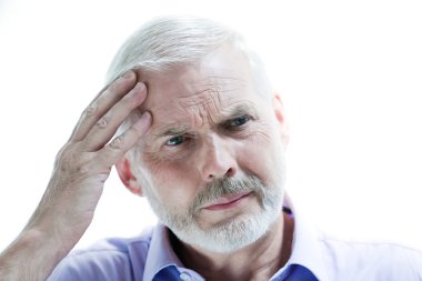 migraine or memory loss illness senior man headache clipart